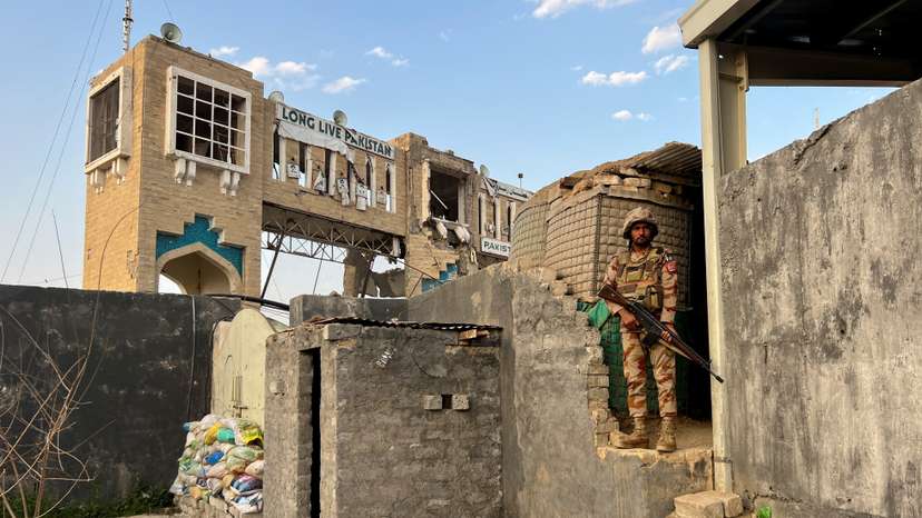 Friendship Gate, following the exchanges of fire between Pakistan and Afghanistan forces, in Chaman