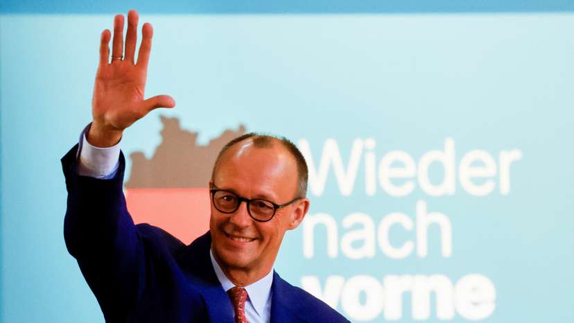 German conservative candidate for chancellor Merz and Markus Soeder campaign in Brilon