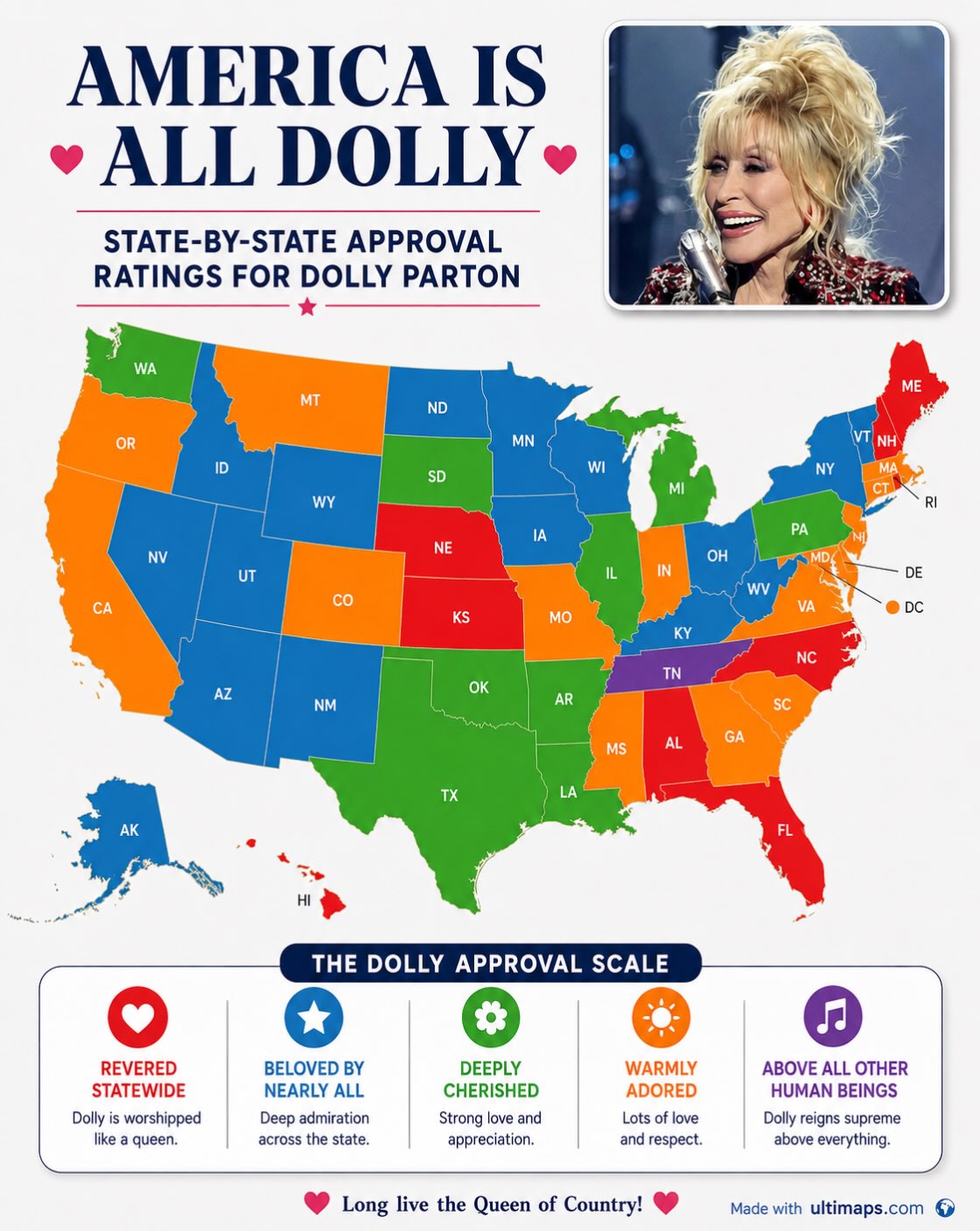 America loved Dolly Parton, but this map tells a different story
