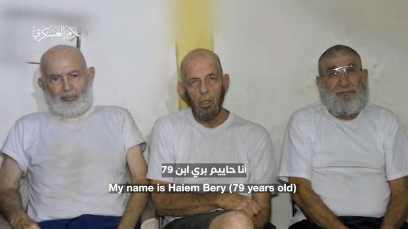 Hamas releases video of three elderly Israeli hostages