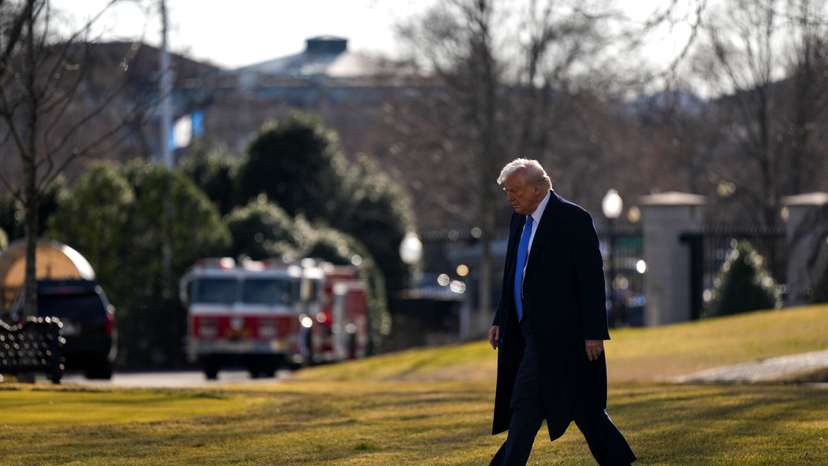 U.S. President Donald Trump departs for Palm Beach, Florida from the South Lawn of the White House in Washington