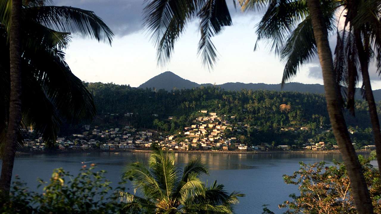 FILE PHOTO: General view of the French overseas territory of Mayotte in the Indian Ocean May 19, 2001...