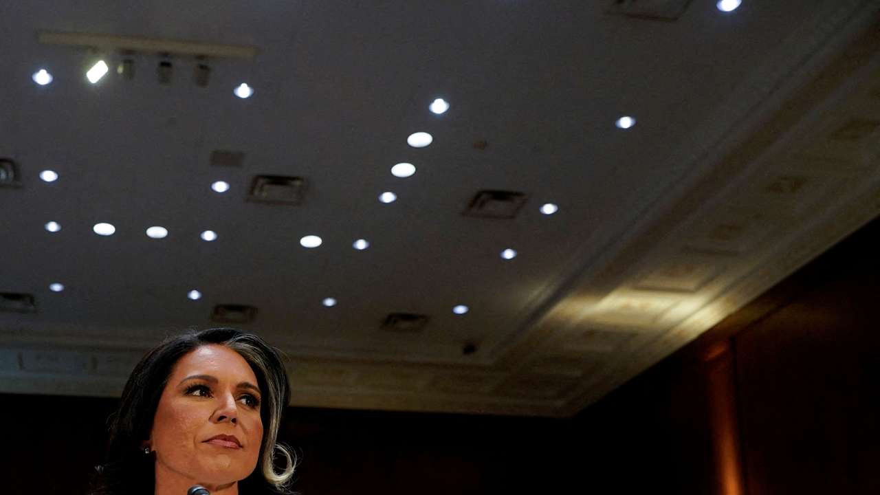 FILE PHOTO: Tulsi Gabbard, testifies before a Senate Intelligence Committee confirmation hearing, in Washington