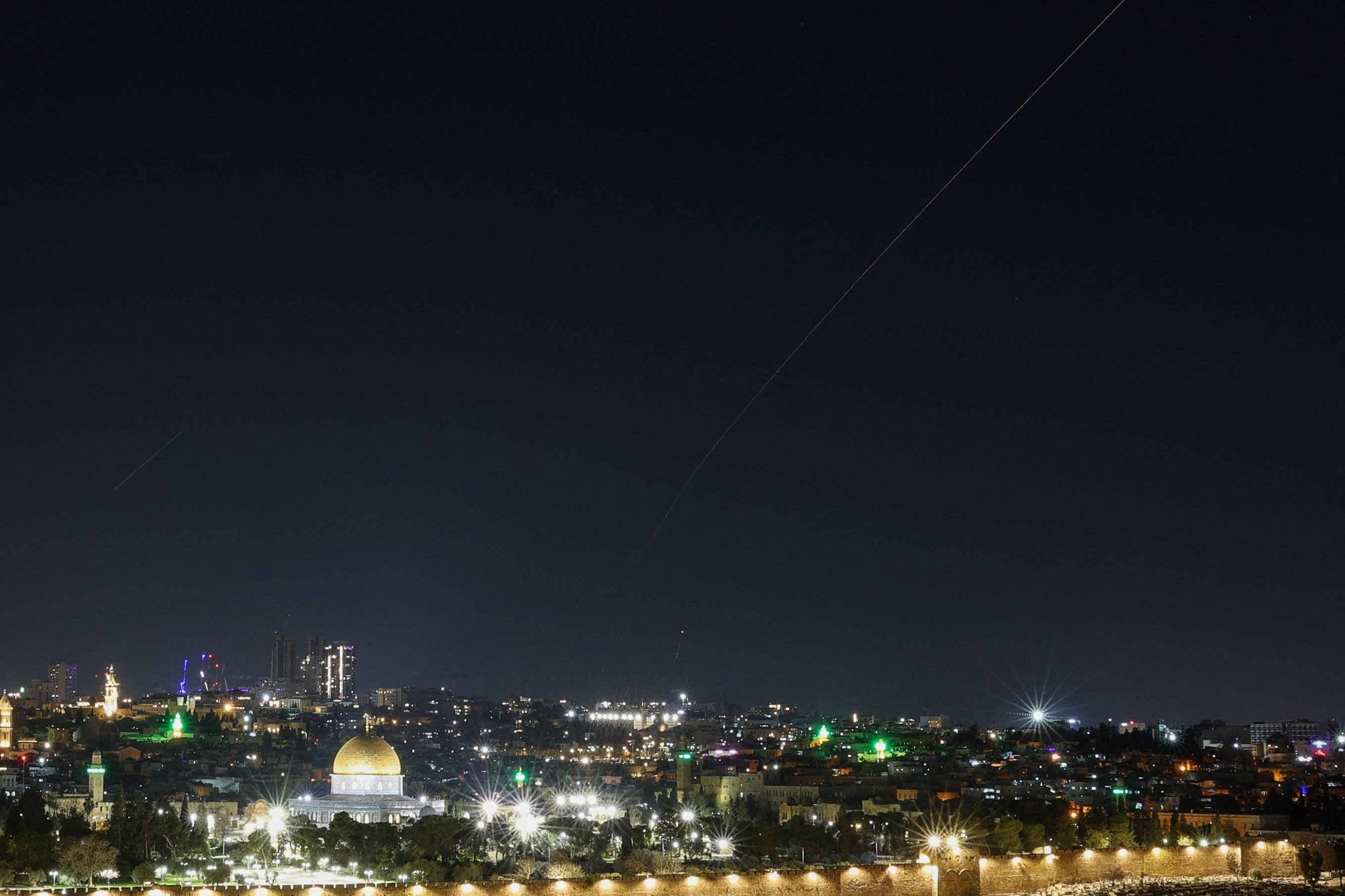 Missiles are launched towards Israel from Iran, after Israel and the U.S. launched strikes on Iran