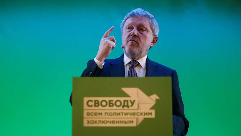 FILE PHOTO: Grigory Yavlinsky, founder of the political party Yabloko, attends the party's congress in Moscow, Russia