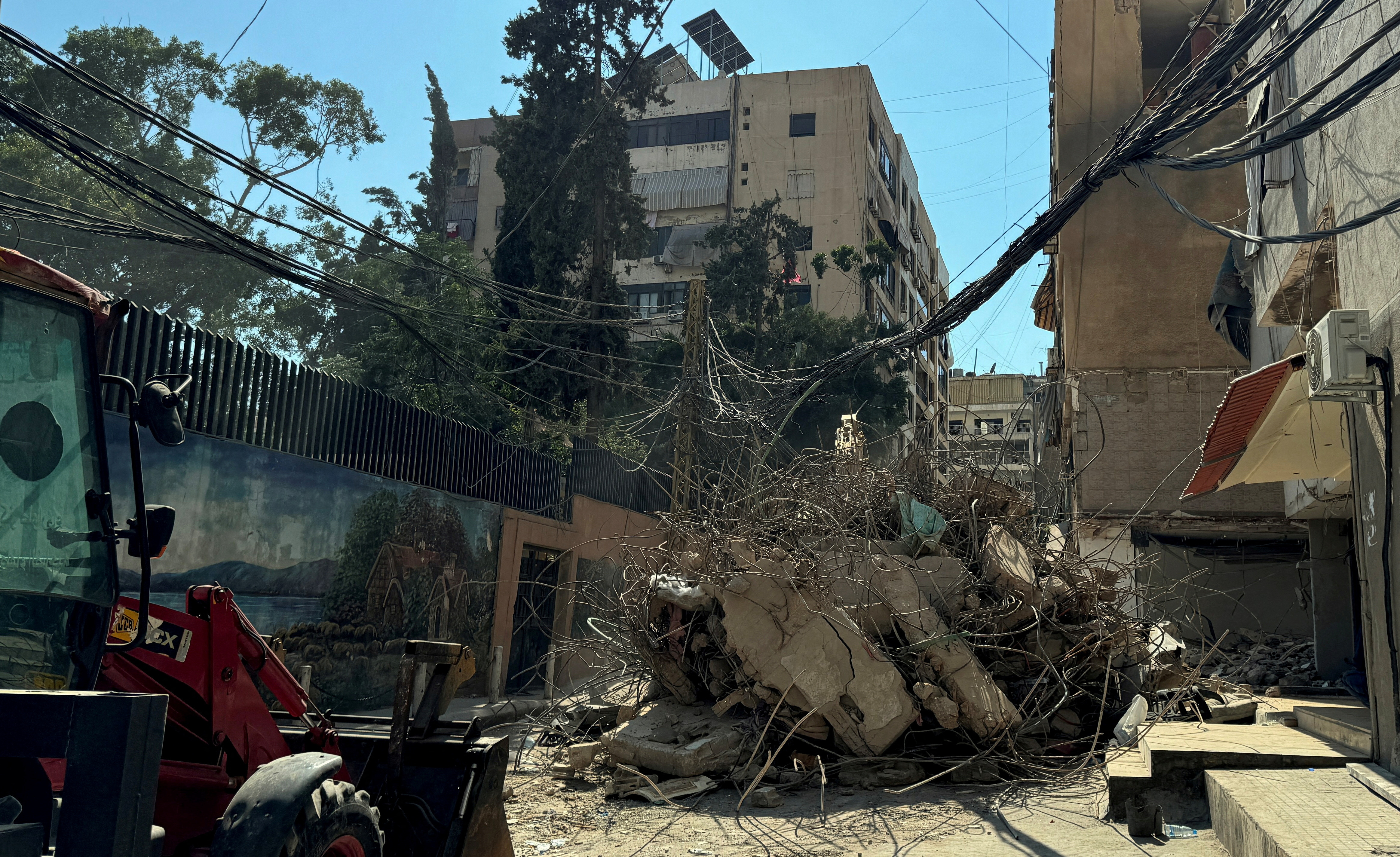 Aftermath of Israeli strike in Beirut's southern suburbs