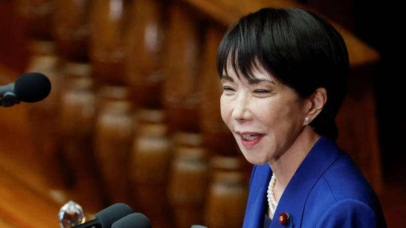 Japan's new Prime Minister Sanae Takaichi delivers her first policy speech, in Tokyo