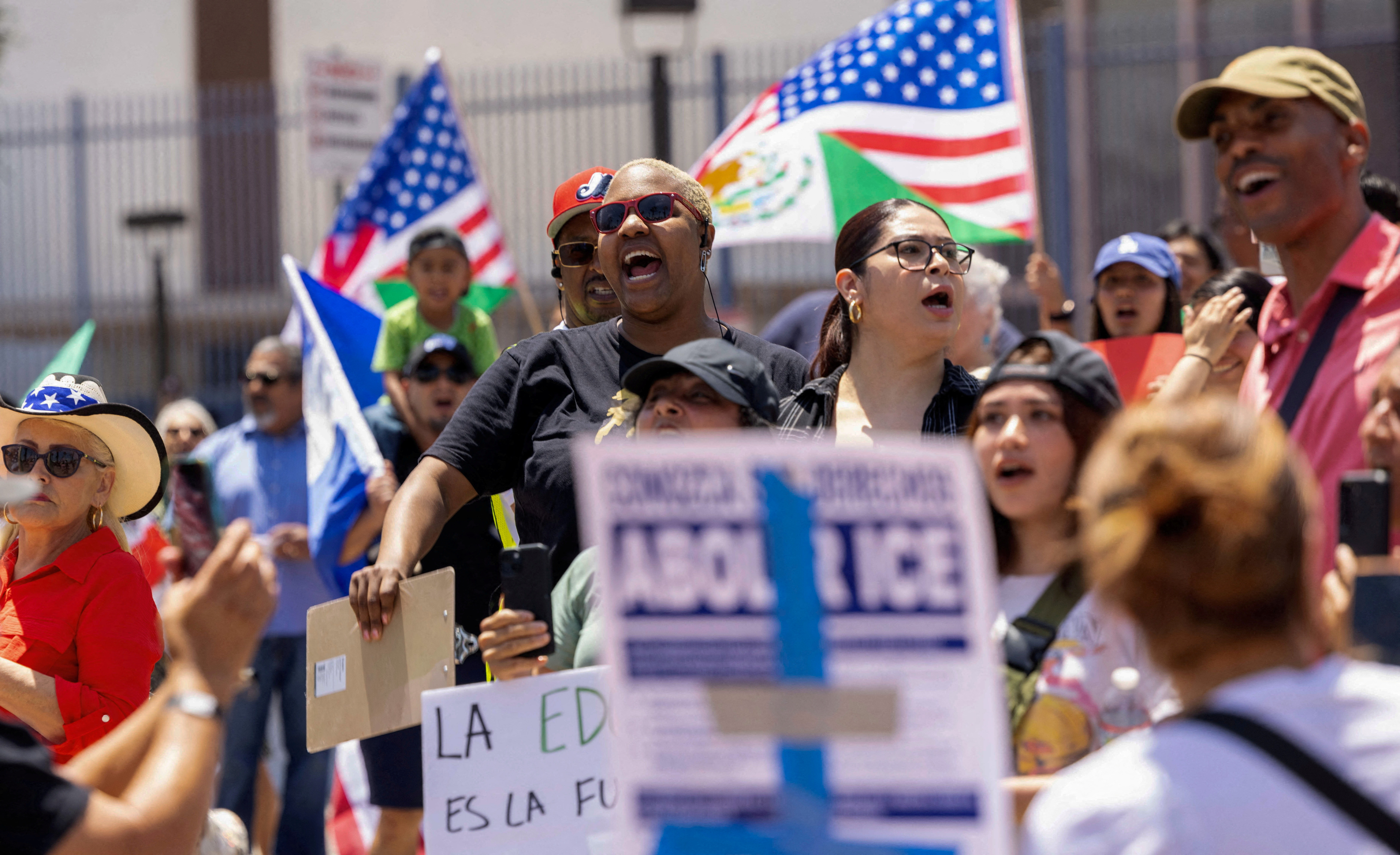 FILE PHOTO: Protest against ICE trying to stage at Dodger Stadium and Dodger silence