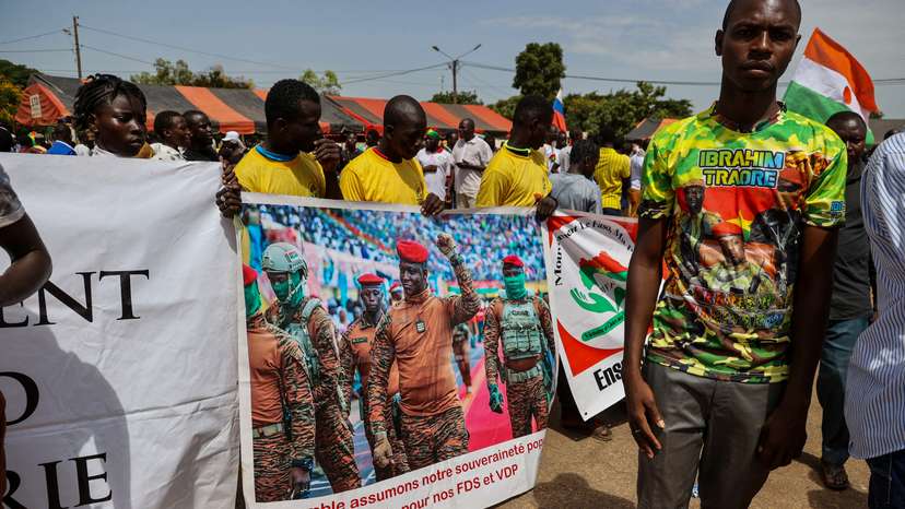 Supporters of Burkina junta hold rally to mark one-year anniversary of coup, in Ouagadougou