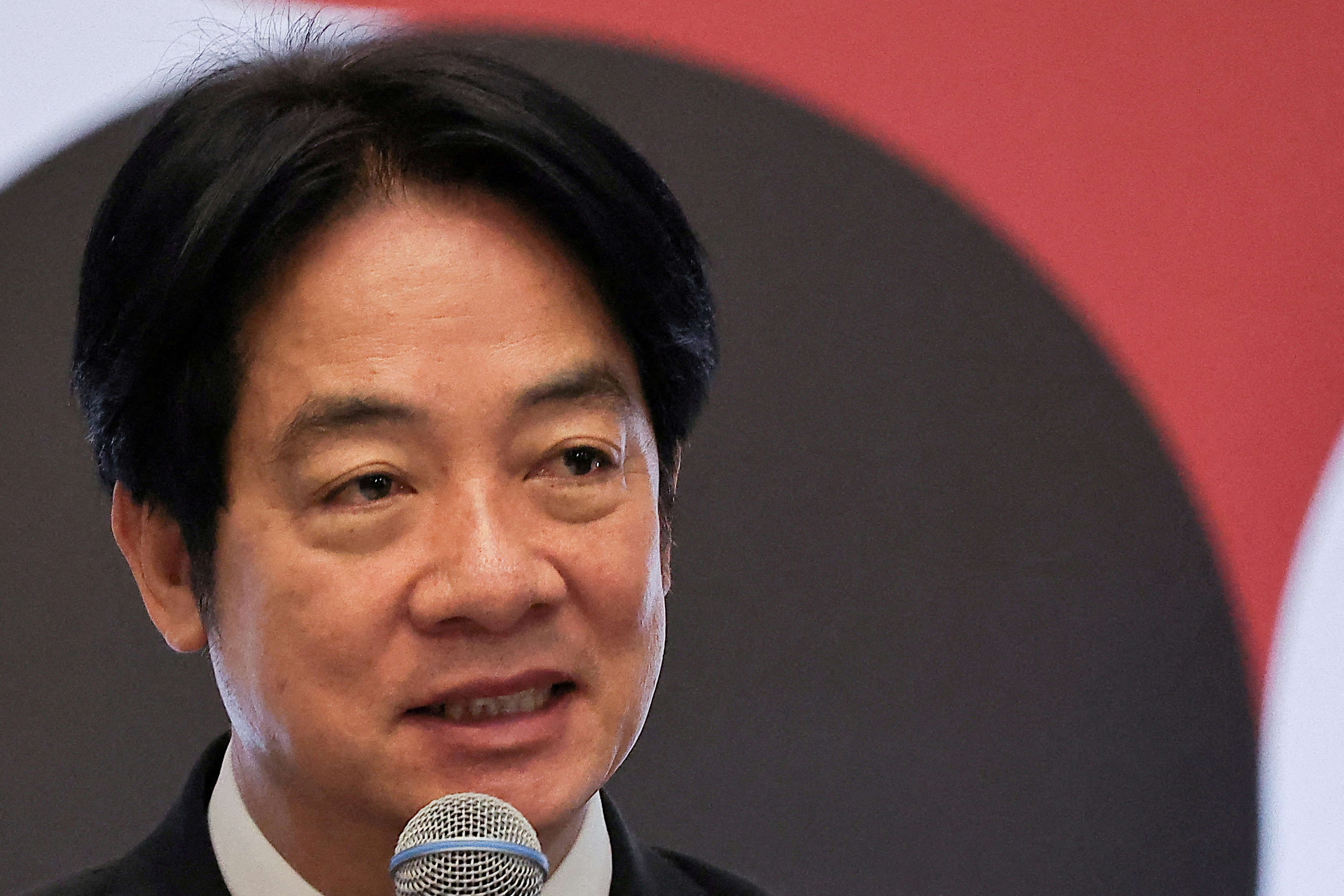 FILE PHOTO: Taiwan's President Lai Ching-te speaks at the Asia Democracy and Human Rights Award in Taipei