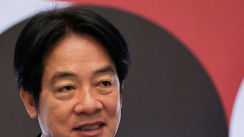 FILE PHOTO: Taiwan's President Lai Ching-te speaks at the Asia Democracy and Human Rights Award in Taipei