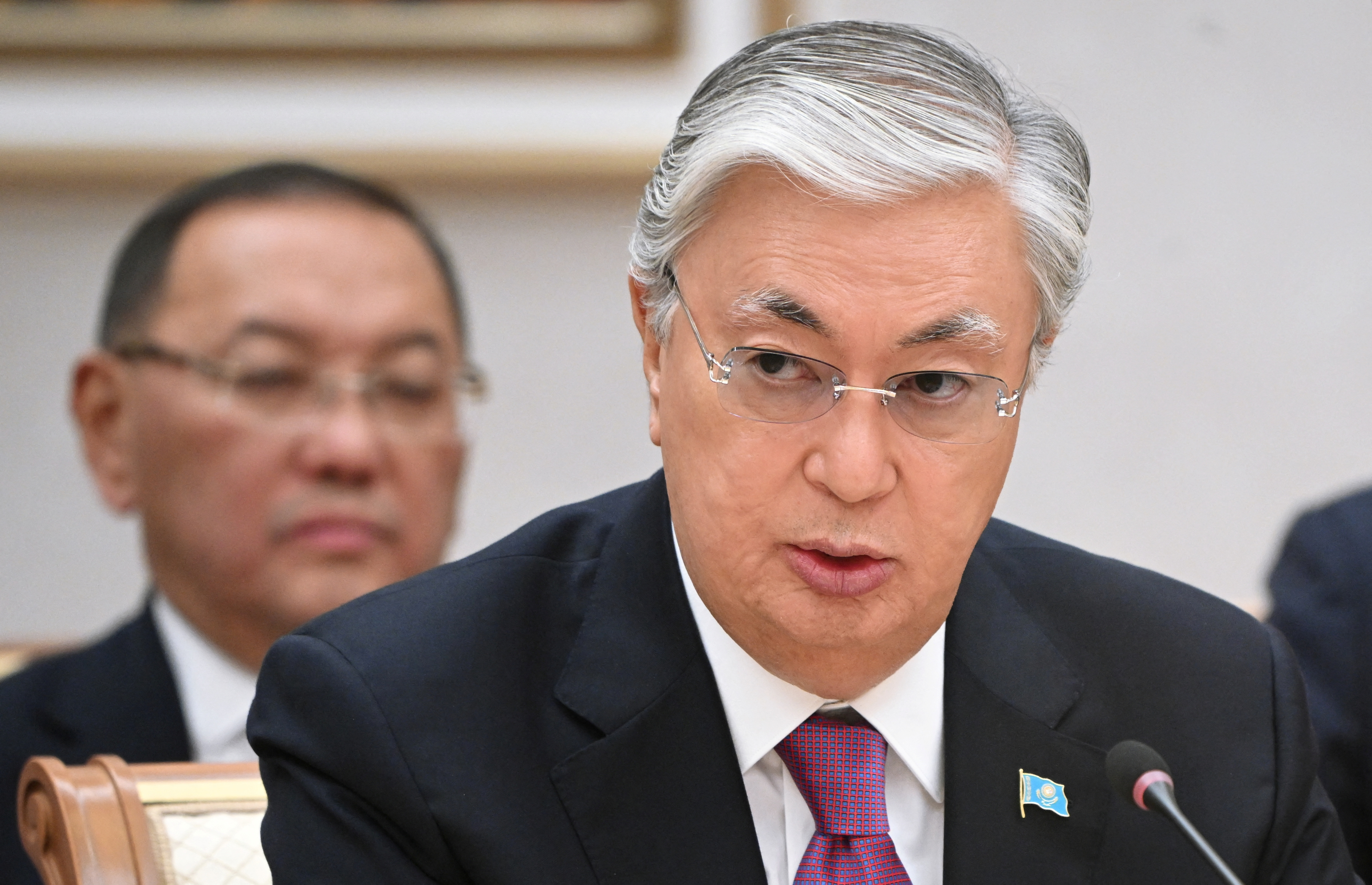 Kazakh President Kassym-Jomart Tokayev attends the Collective Security Treaty Organization (CSTO) summit in Minsk