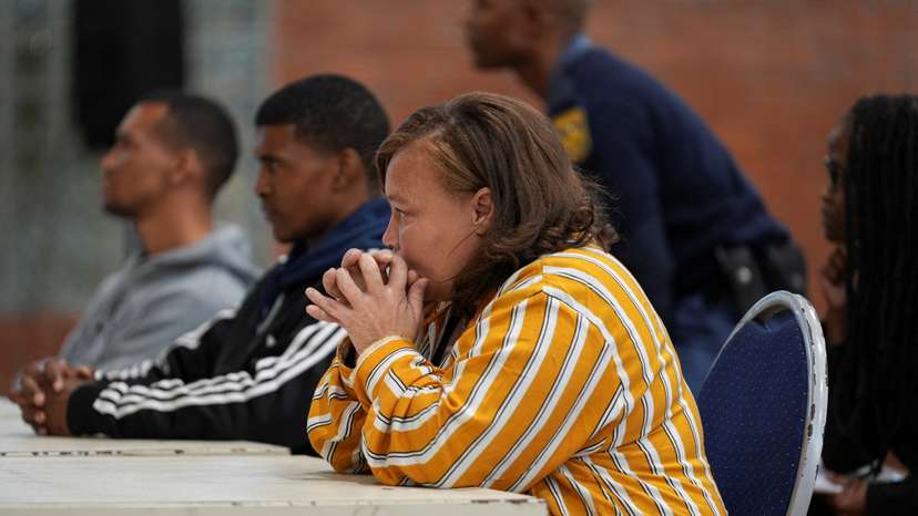 Joshlin Smith's mother, Kelly, and co-accused sit during court trial in Saldanha Bay