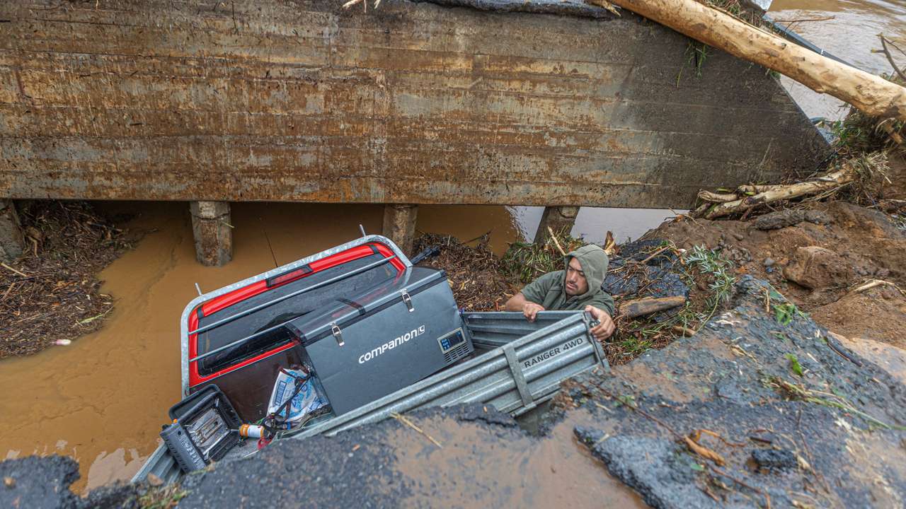 Aftermath of heavy rains in Puketotara, Waikato region