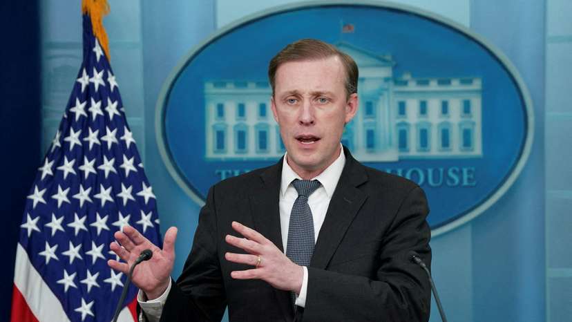 FILE PHOTO: Sullivan speaks at a press briefing at the White House in Washington