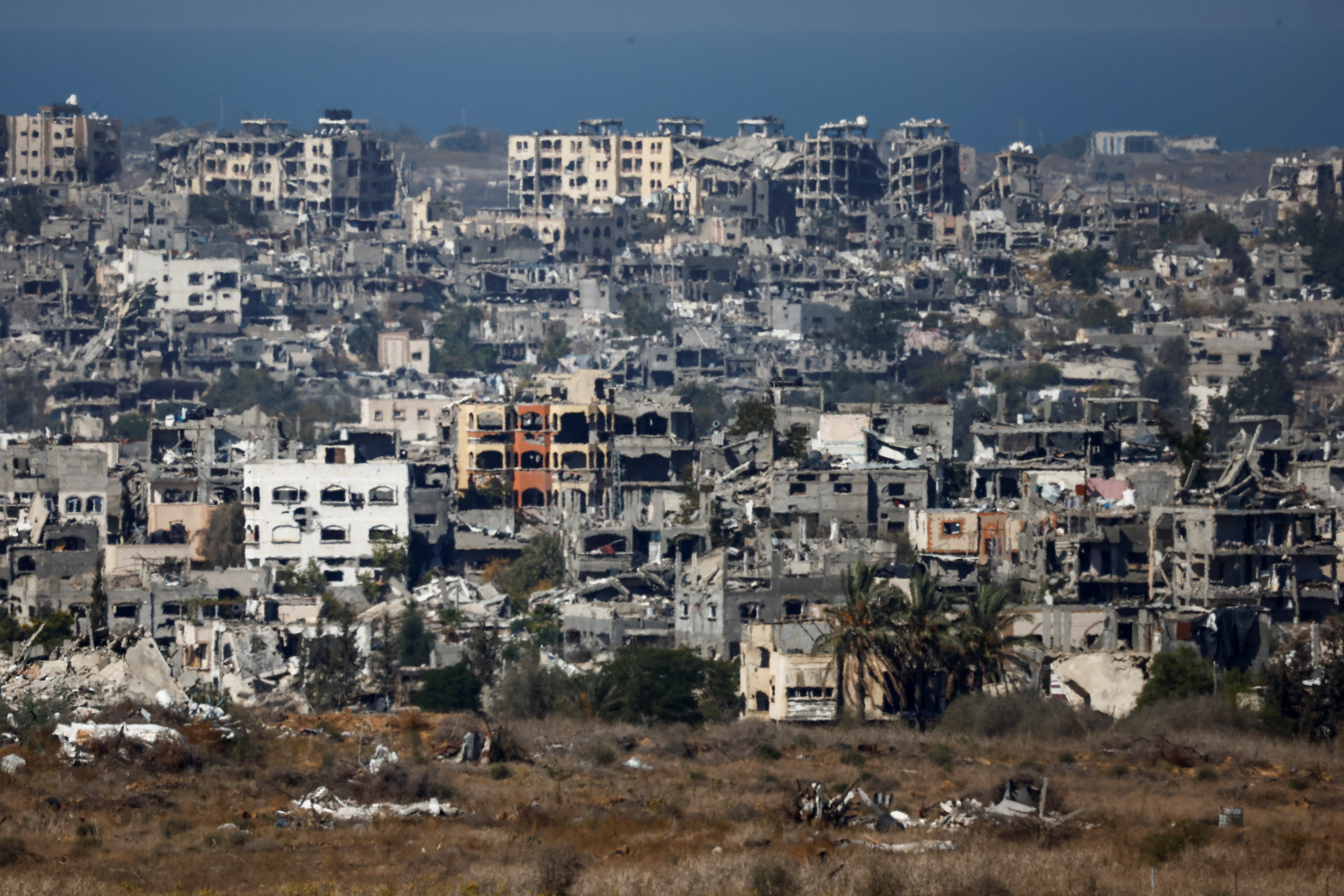 A general view shows destroyed buildings in Northern Gaza amid the ongoing conflict in Gaza between Israel and Hamas