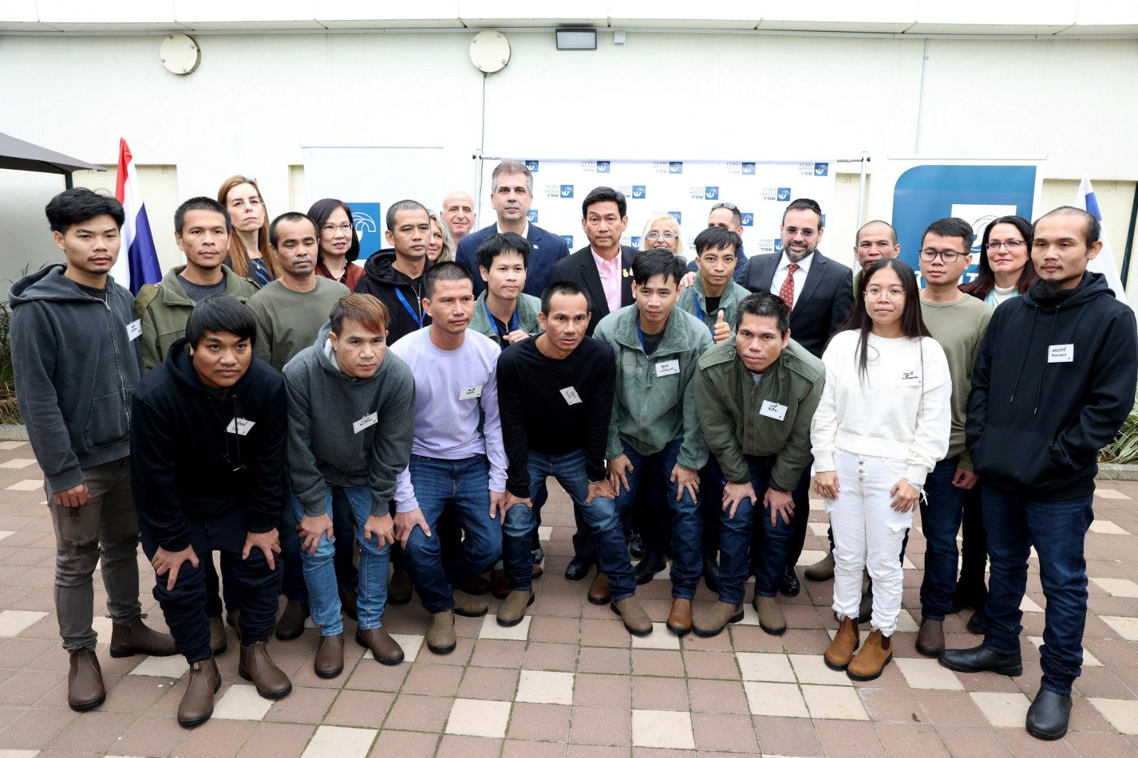 Thai Foreign Minister Parnpree Bahiddha-Nukara meets with Thai citizens who were released from the Gaza Strip where they were held hostage by Hamas, at Shamir Medical Center in Be'er Ya'akov