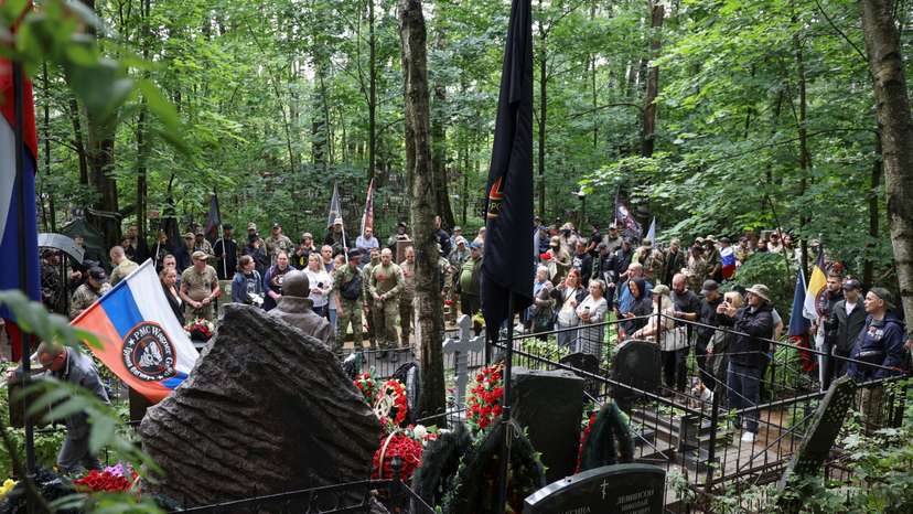 People visit the grave of Wagner chief Prigozhin in St Petersburg