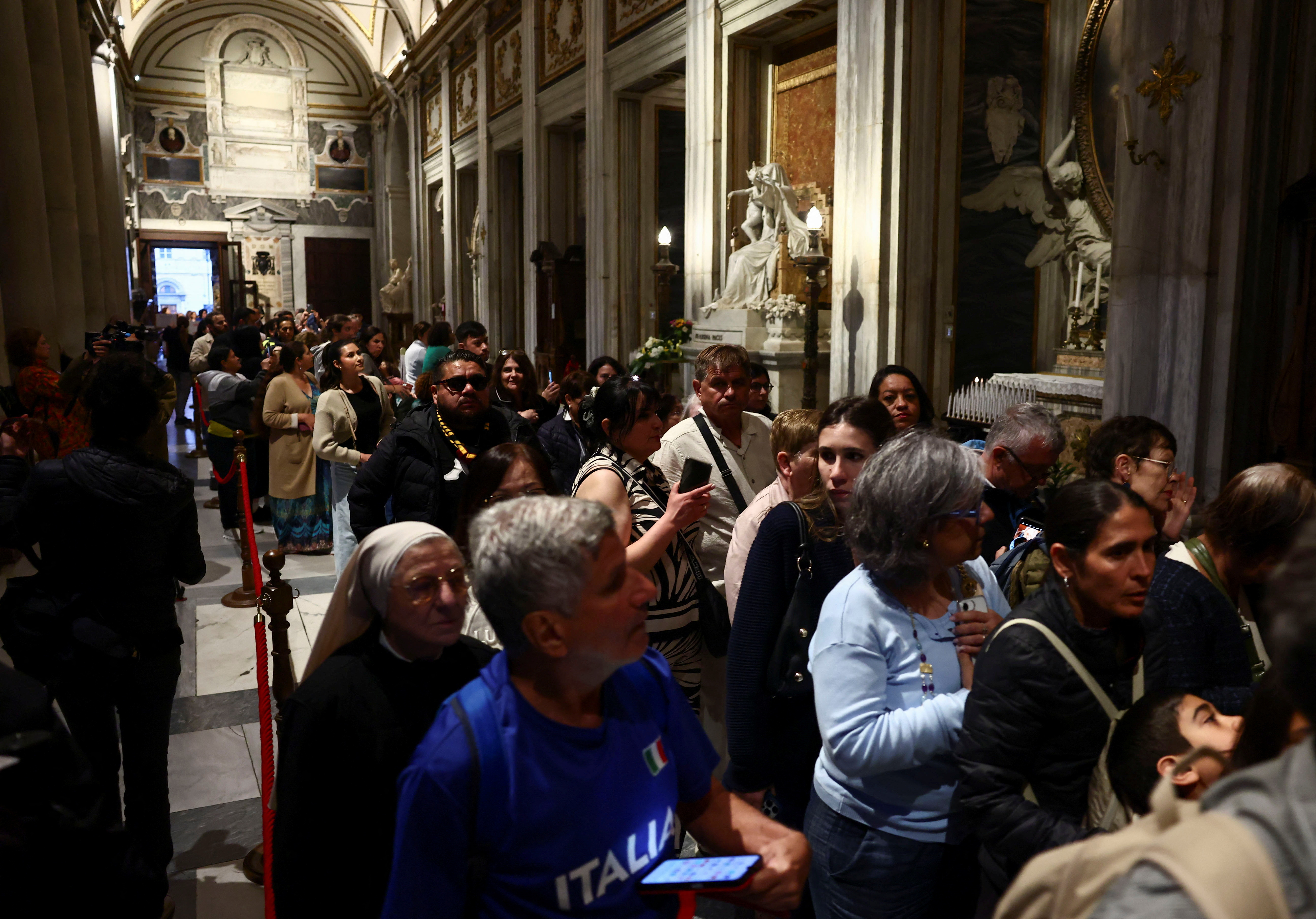 The tomb of the late Pope Francis in the Papal Basilica of Saint Mary Major (Santa Maria Maggiore)