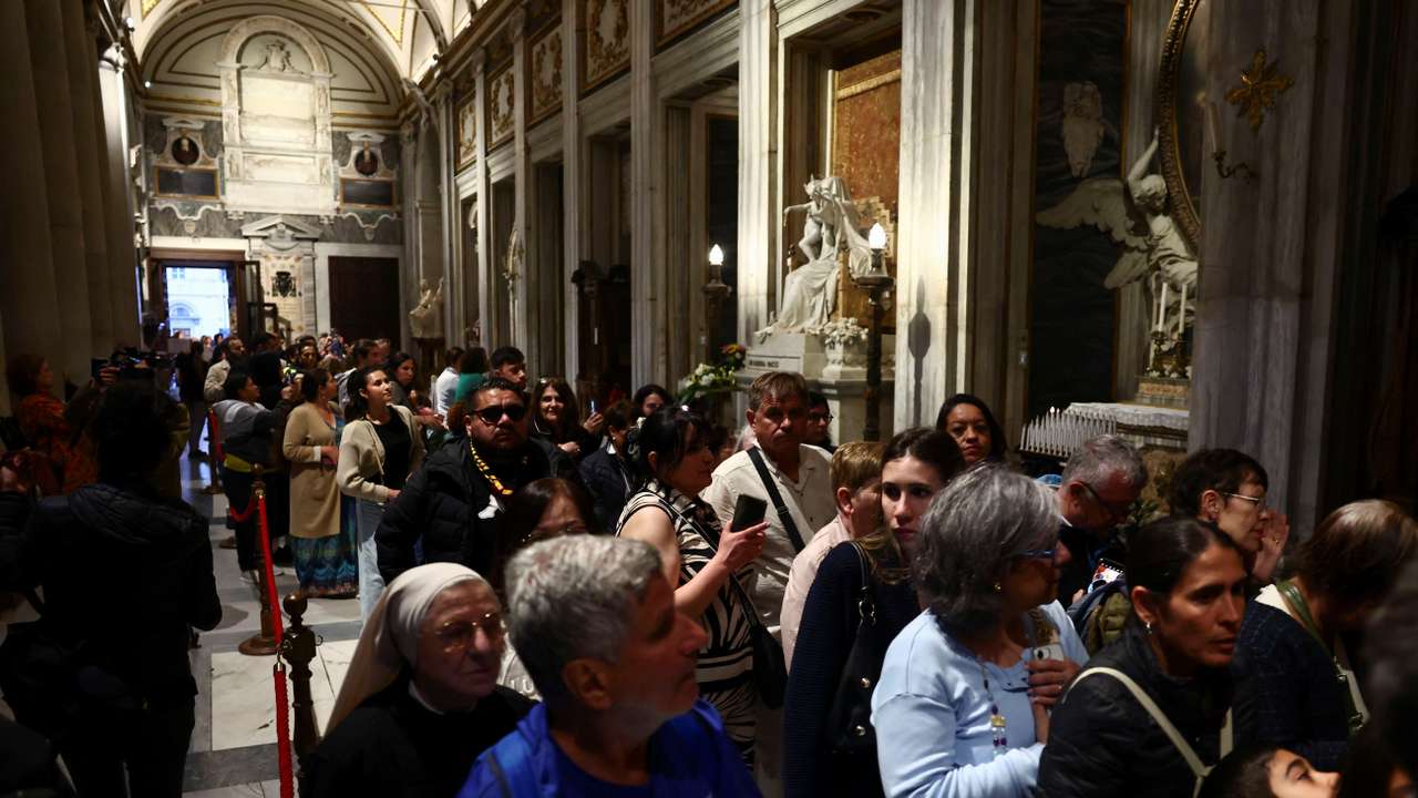 The tomb of the late Pope Francis in the Papal Basilica of Saint Mary Major (Santa Maria Maggiore)