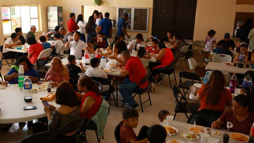 Asylum seekers in Ciudad Juarez after U.S. President Joe Biden announced a sweeping border security enforcement effort