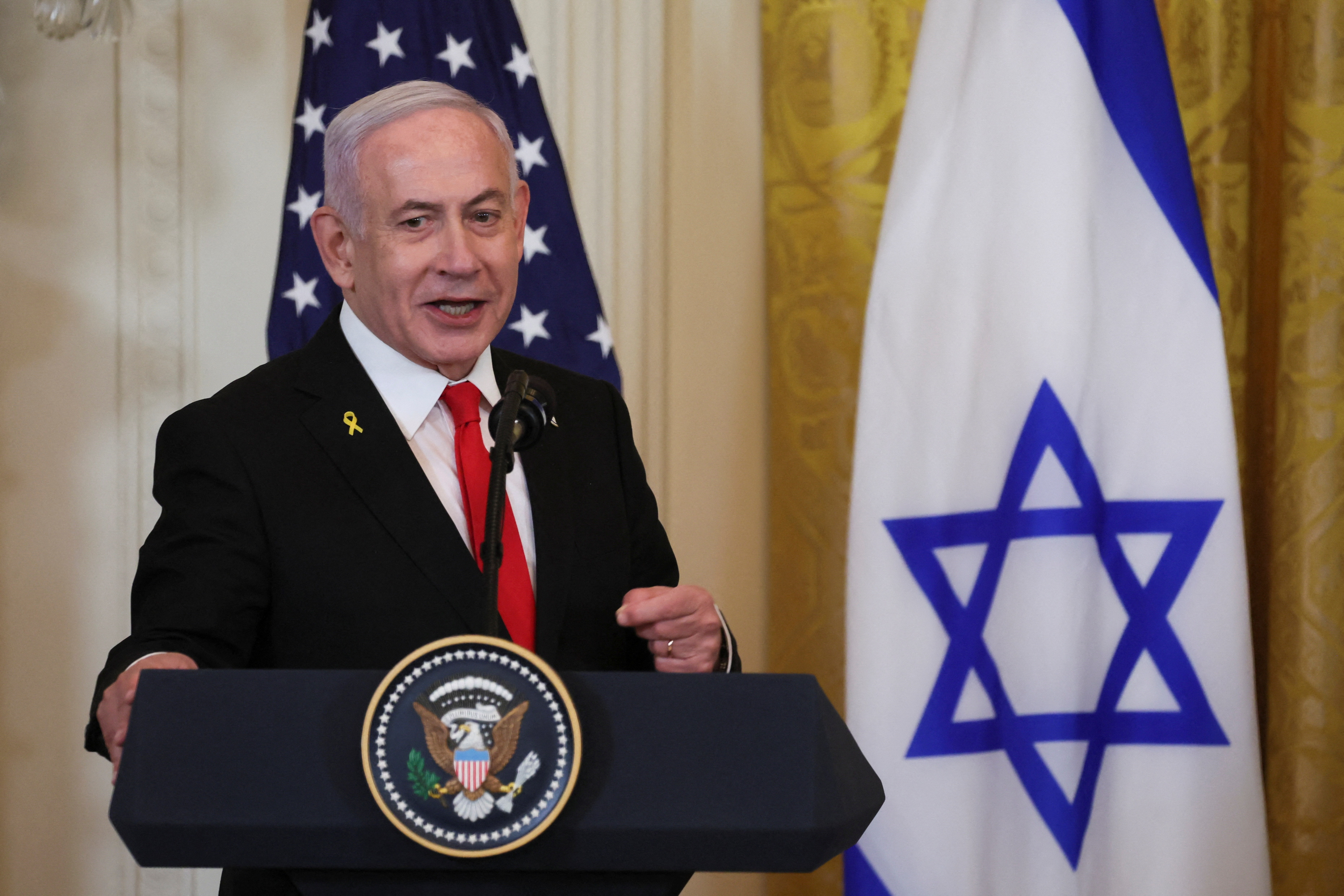 U.S. President Trump meets Israeli PM Netanyahu in Washington