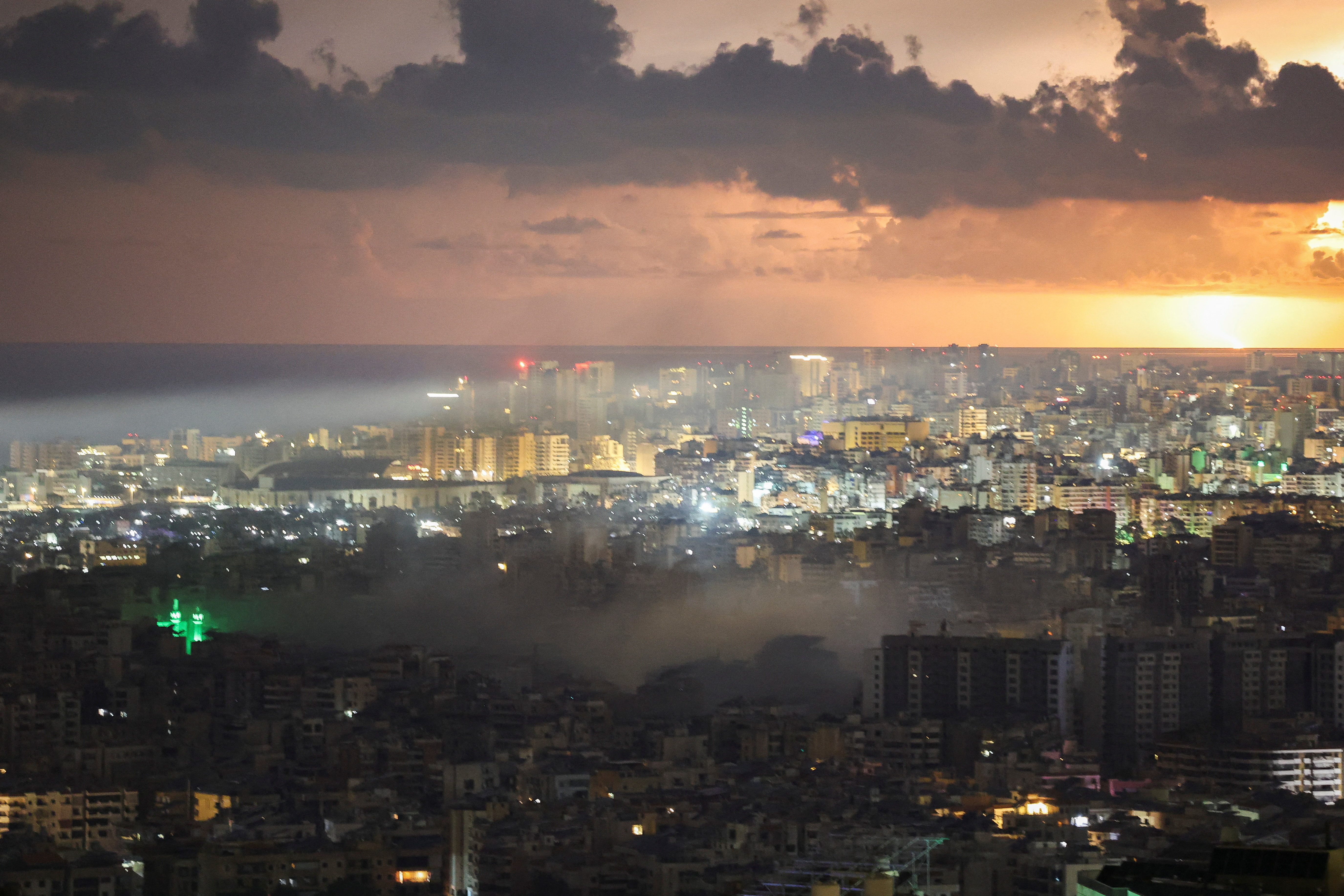 Smoke rises from Beirut's southern suburbs following an Israeli strike