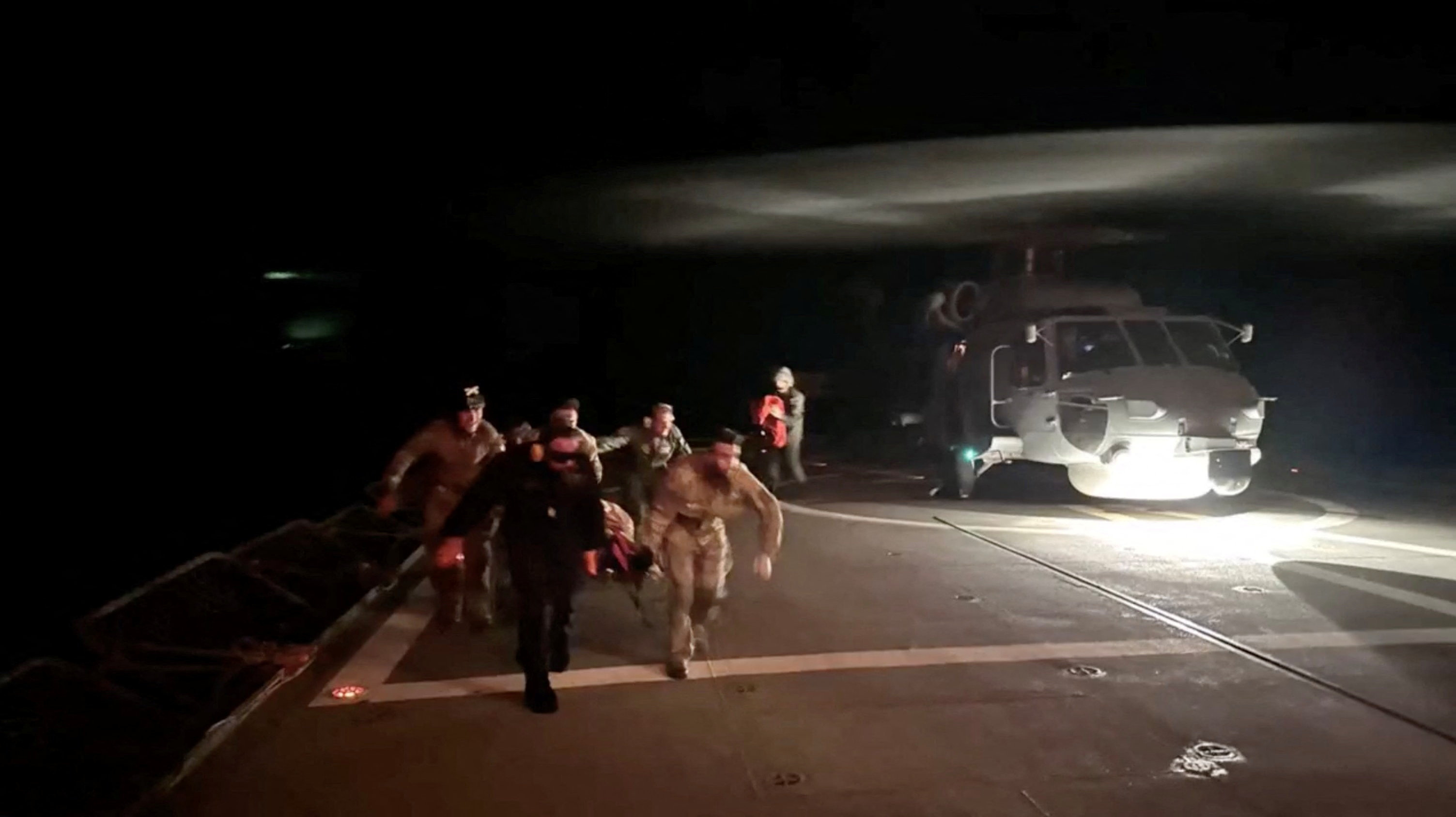 Eunavfor Aspides' carry out rescue operation following an attack on Minervagracht