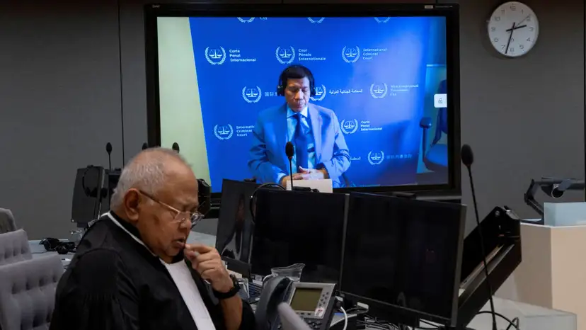 FILE PHOTO: Former Philippine President Duterte makes his first appearance at the International Criminal Court