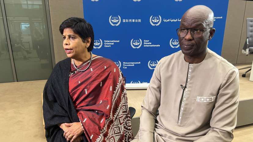 ICC Deputy Prosecutor Khan and Acting Chief Prosecutor attend an interview with Reuters in The Hague