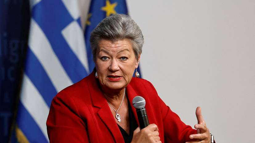 FILE PHOTO: EU Home Affairs Commissioner Ylva Johansson visits Athens