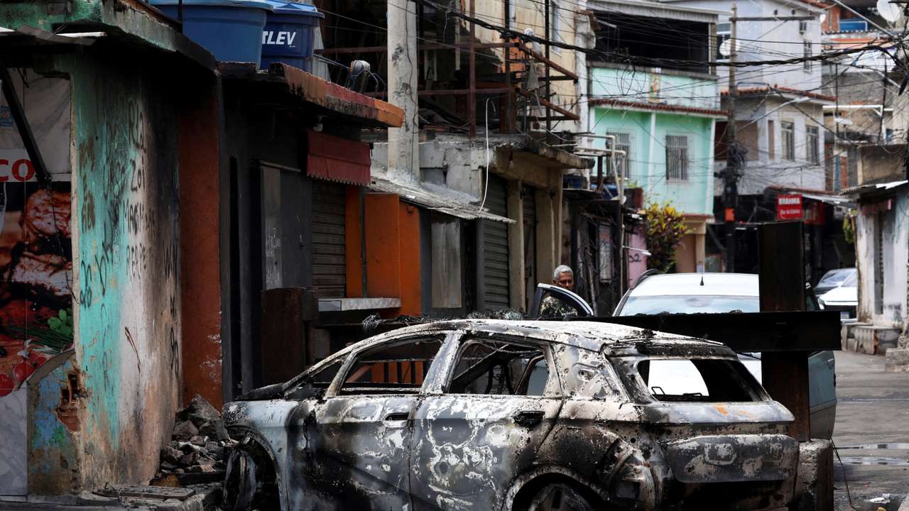Police operation against drug trafficking at the favela do Penha in Rio de Janeiro