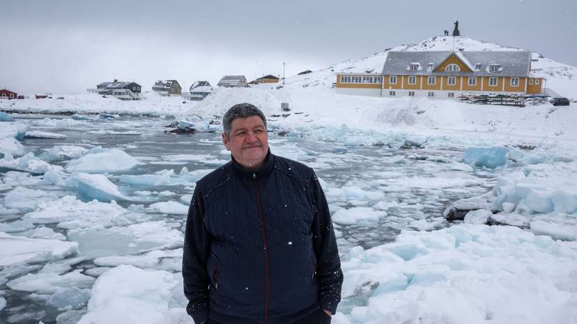 Greenland's Demokraatit party candidate Hansen campaigns ahead of general election, in Nuuk
