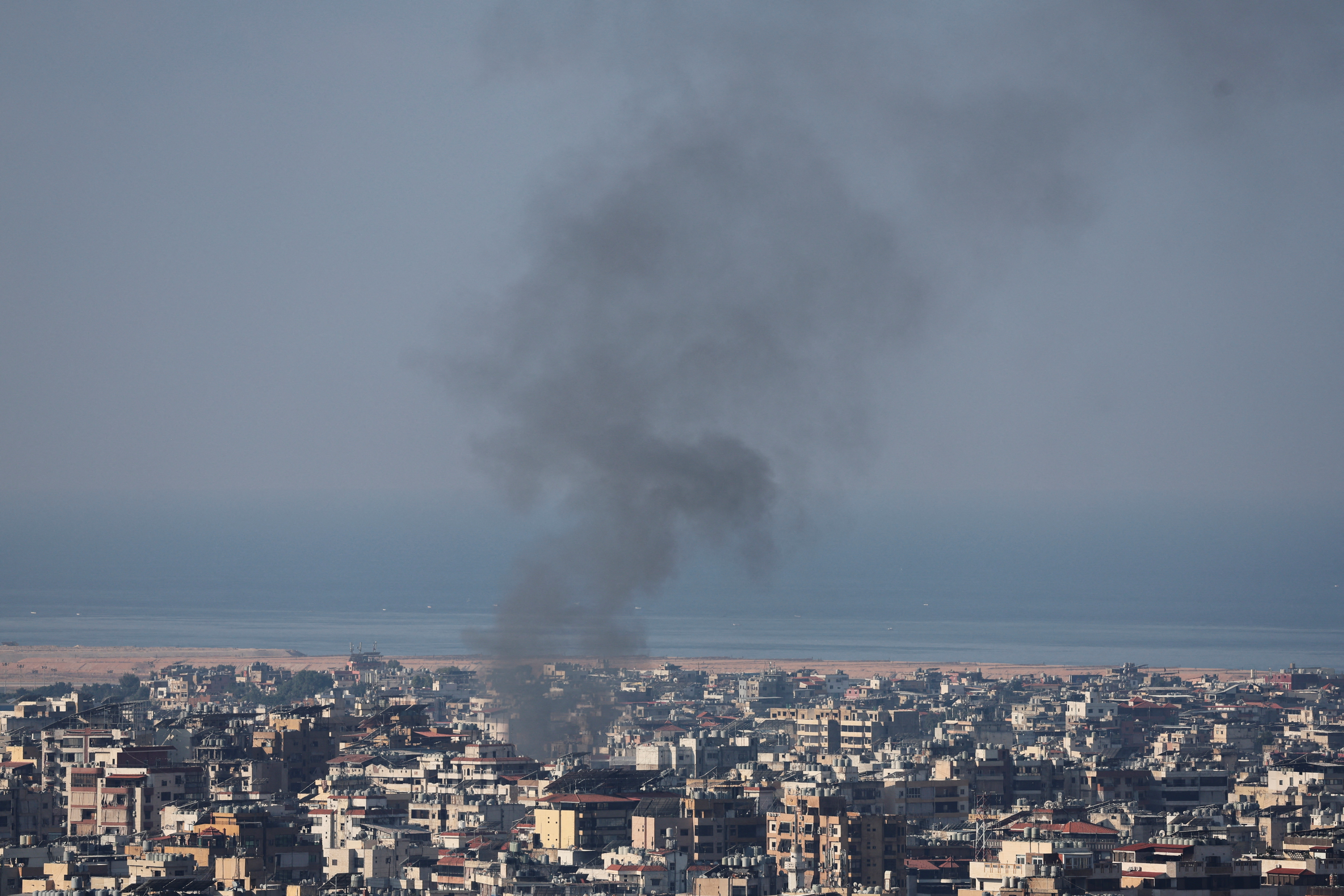 Smoke rises over Beirut's southern suburbs after Israeli air strikes
