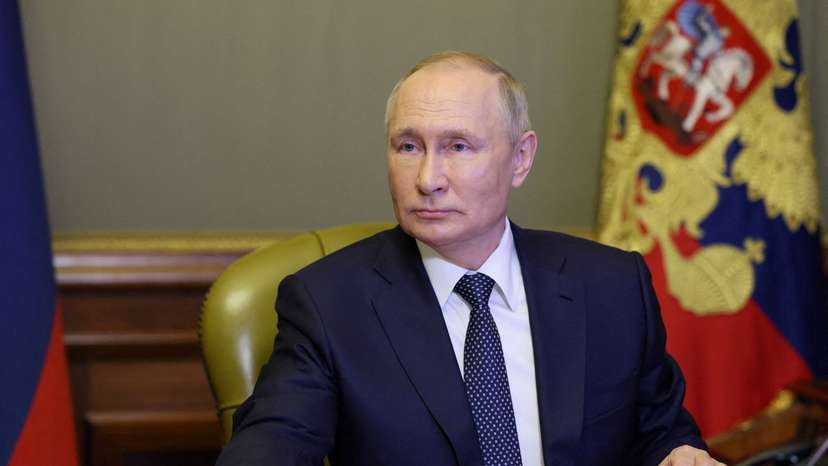 FILE PHOTO: Russia's President Putin holds a video conference meeting in Saint Petersburg