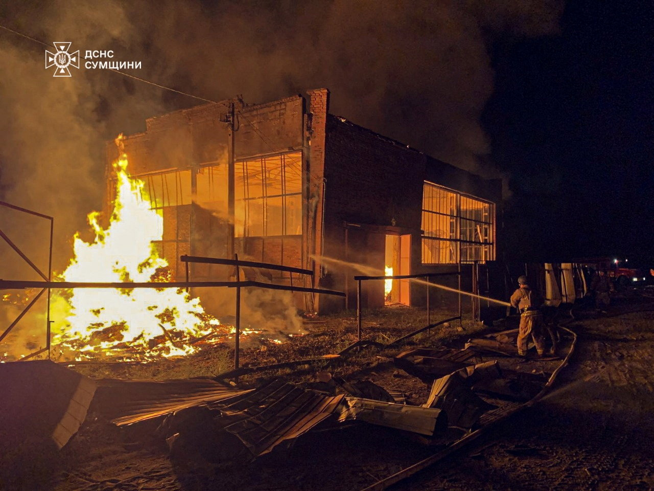 Aftermath of a Russian drone attack in Sumy region