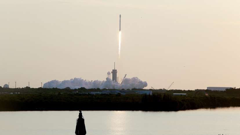 FILE PHOTO: A SpaceX Falcon 9 rocket lifts off carrying 53 Starlink internet satellites, from the Kennedy Space Center in Cape Canaveral