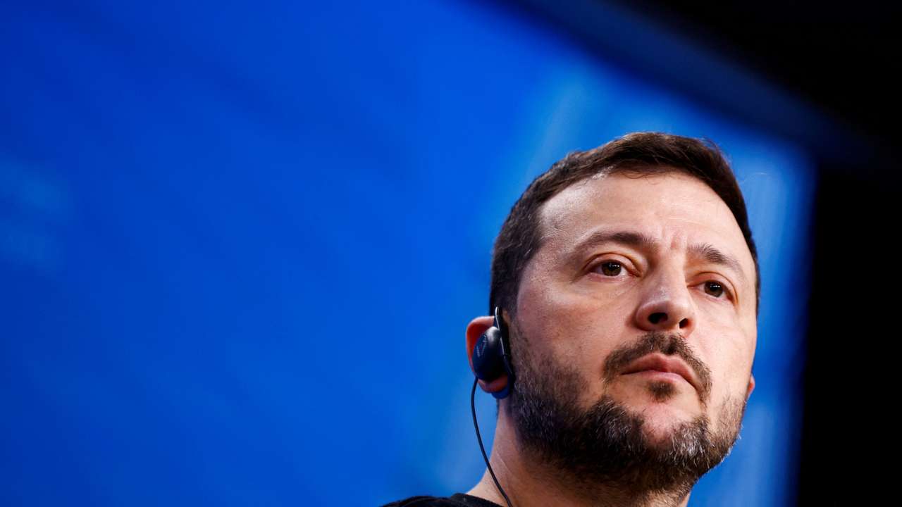 Ukraine's President Zelenskiy press conference during EU leaders summit