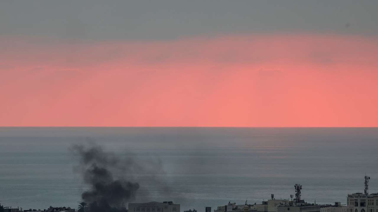 Smoke rises over Dahiyeh in Beirut's southern suburbs after Israeli air strikes