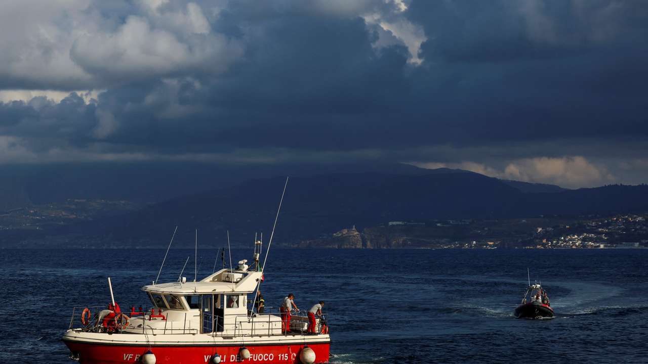 Rescue operations continue after a luxury yacht sank off Sicily
