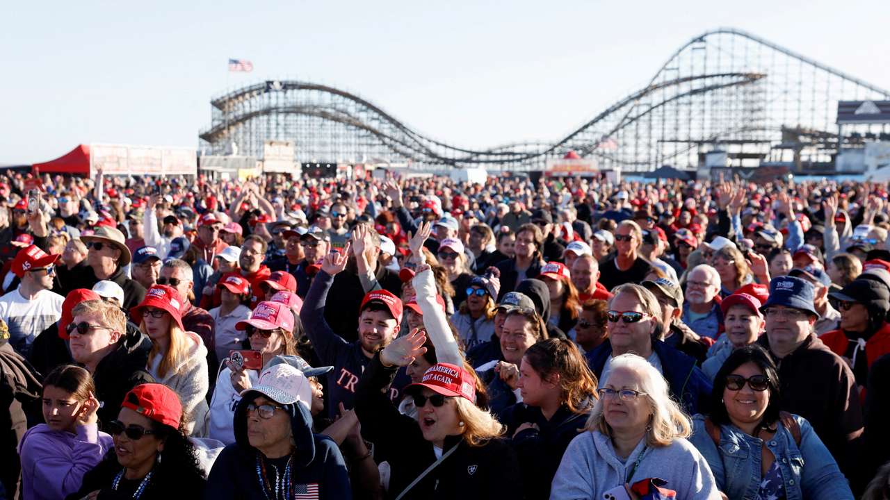Campaign rally for former U.S. President and Republican presidential candidate Trump, in Wildwood