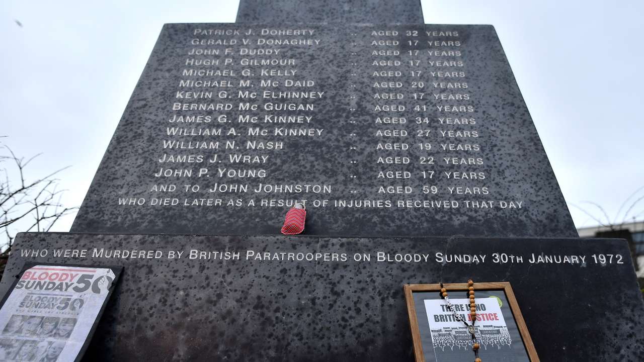 50th anniversary of the "Bloody Sunday" shootings, in Londonderry