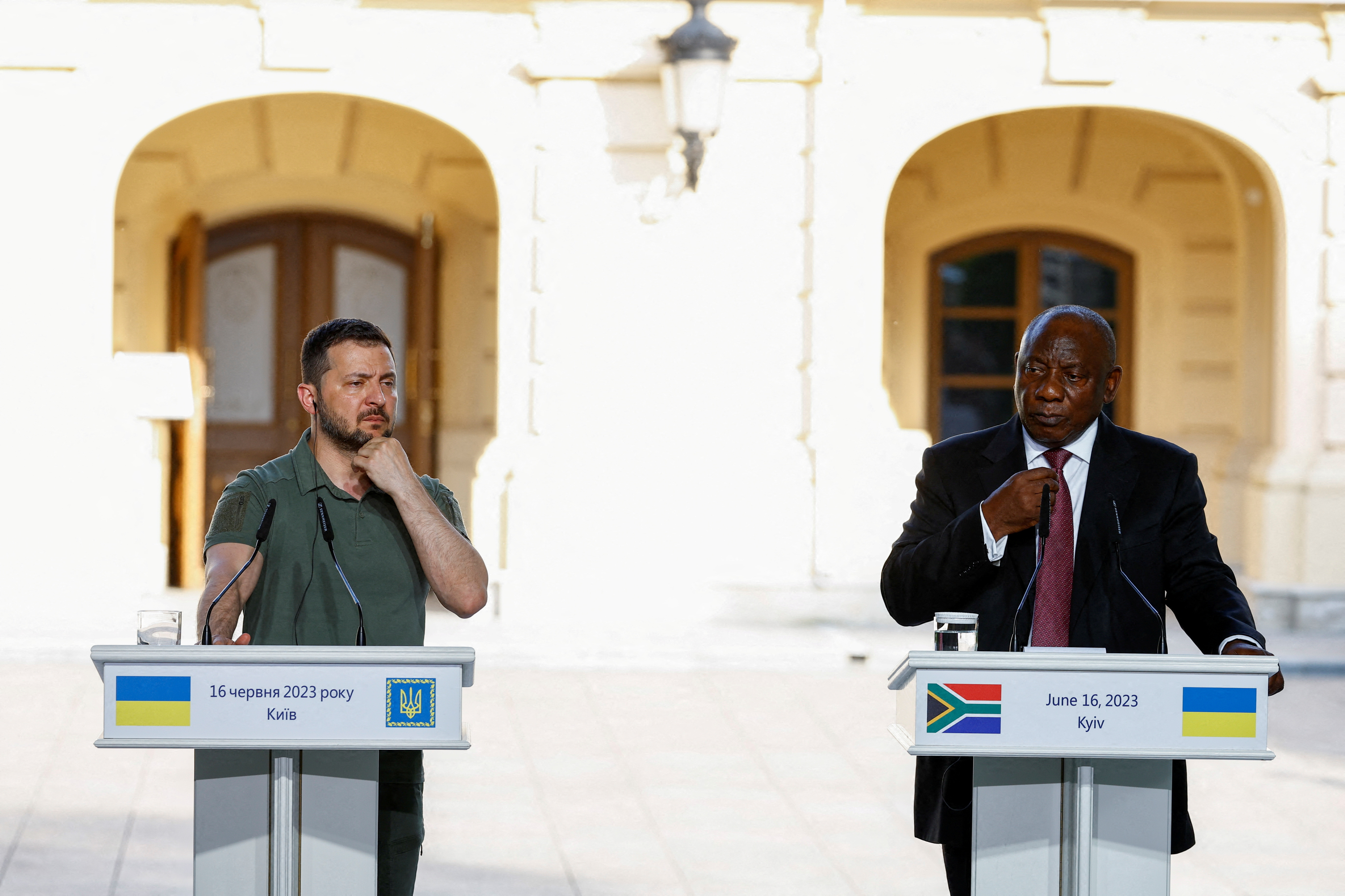 FILE PHOTO: South African President Ramaphosa, Senegal's President Sall, Zambia's President Hichilema, President of the Union of Comoros Assoumani and Egypt's Prime Minister Madbuly visit Ukraine