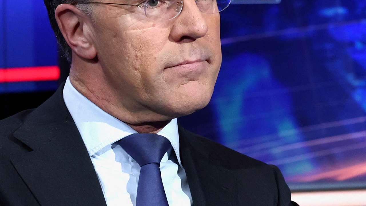 NATO Secretary General Mark Rutte reacts during a one-on-one interview with Reuters on the Iran crisis and Ukraine war in Brussels