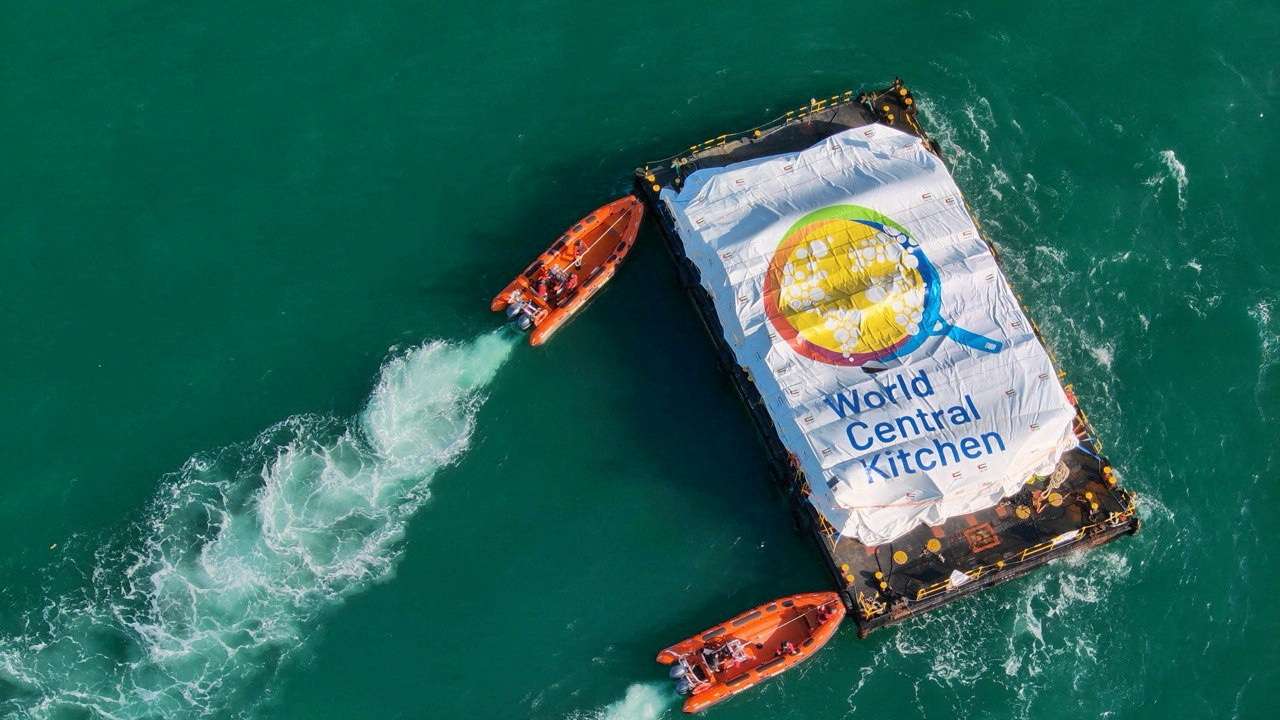 Aid supply ship from Cyprus reaches Gaza coast but weather slows delivery