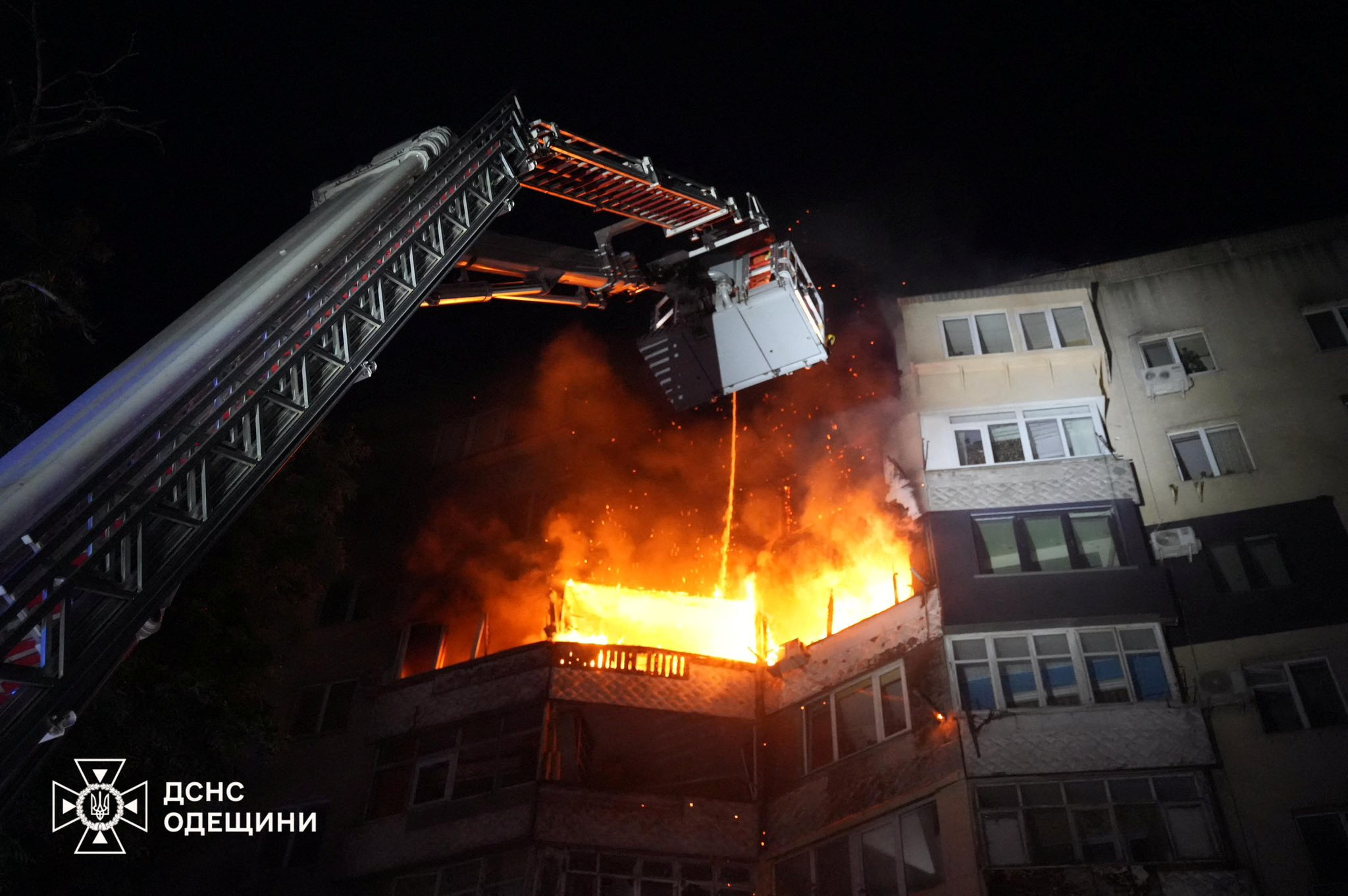 Aftermath of a Russian drone attack in Odesa