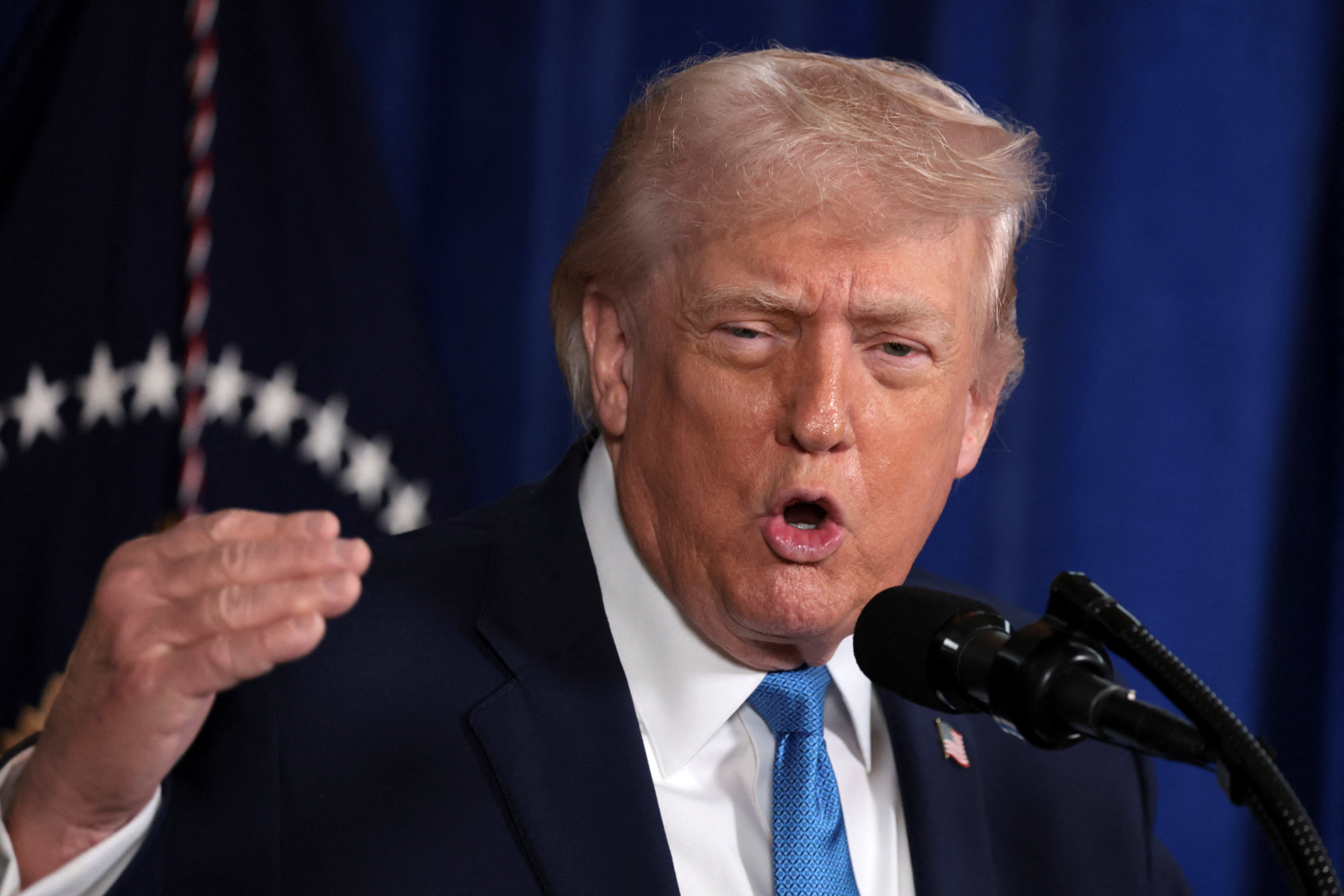 U.S. President Trump holds press conference following U.S. military strike on Venezuela, in Palm Beach