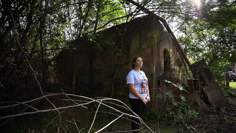 Brazilians affected by the deadly collapse of dam almost a decade ago pose for a picture in Mariana