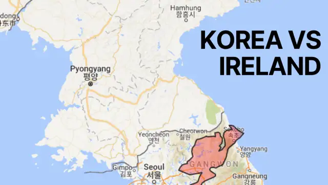 South Korea is only about 1.4 times the size of Ireland but has nearly 10 times the population