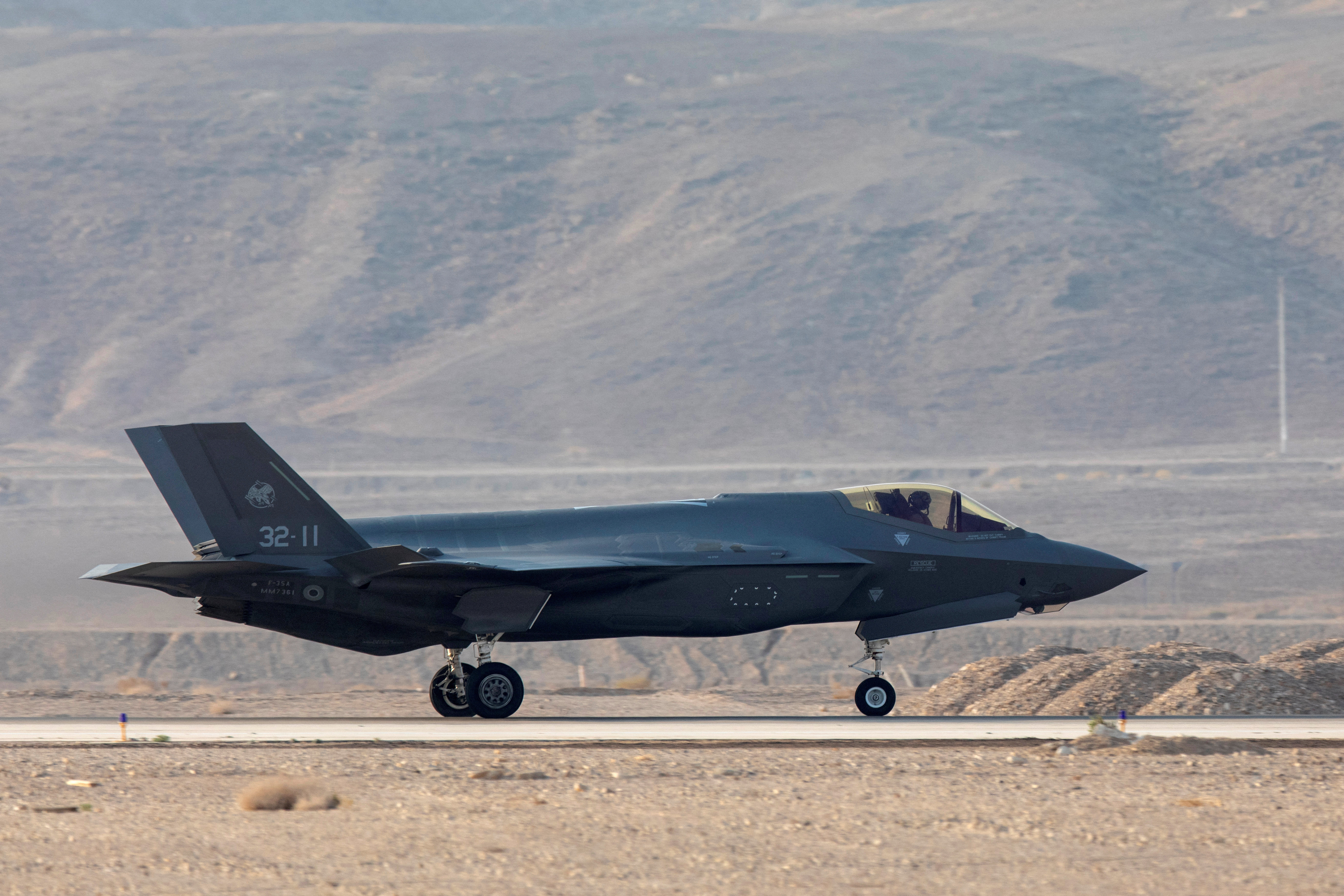 FILE PHOTO: An Italian F35 aircraft is seen on the runway during "Blue Flag", an aerial exercise hosted by Israel with the participation of foreign air force crews, at Ovda military air base, southern Israel